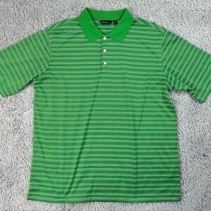 Walter Hagen Shirt Mens XL Golf Polo Bright Green Stripes Activewear Basics